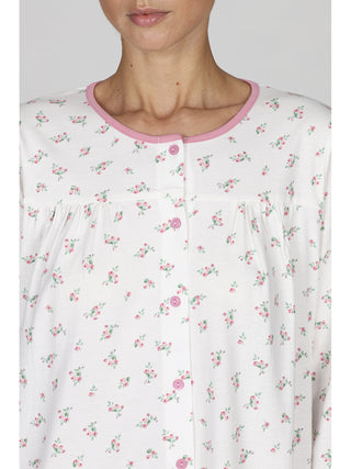 Pigiama lungo donna in puro cotone con arriccio