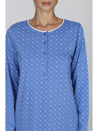 Pigiama lungo donna in puro cotone