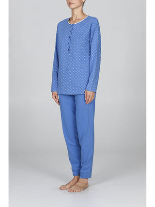 Pigiama lungo donna in puro cotone