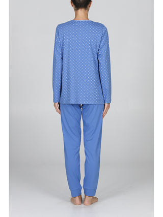 Pigiama lungo donna in puro cotone