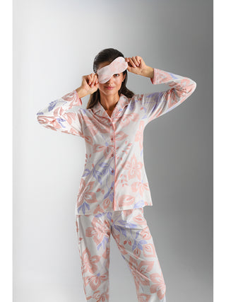 Pigiama donna abbottonato con colletto