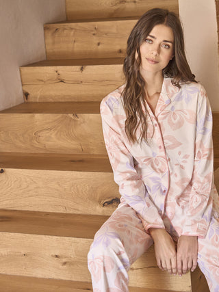 Pigiama donna abbottonato con colletto