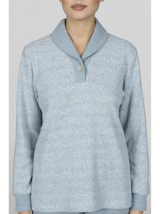 Pigiama con colletto in caldo jacquard di cotone