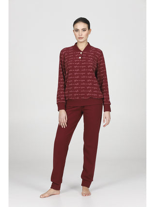 Caldo pigiama in jacquard di cotone