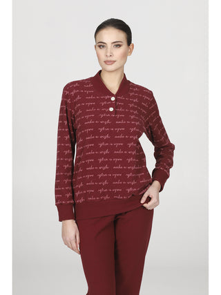 Caldo pigiama in jacquard di cotone