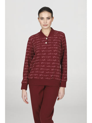 Caldo pigiama in jacquard di cotone