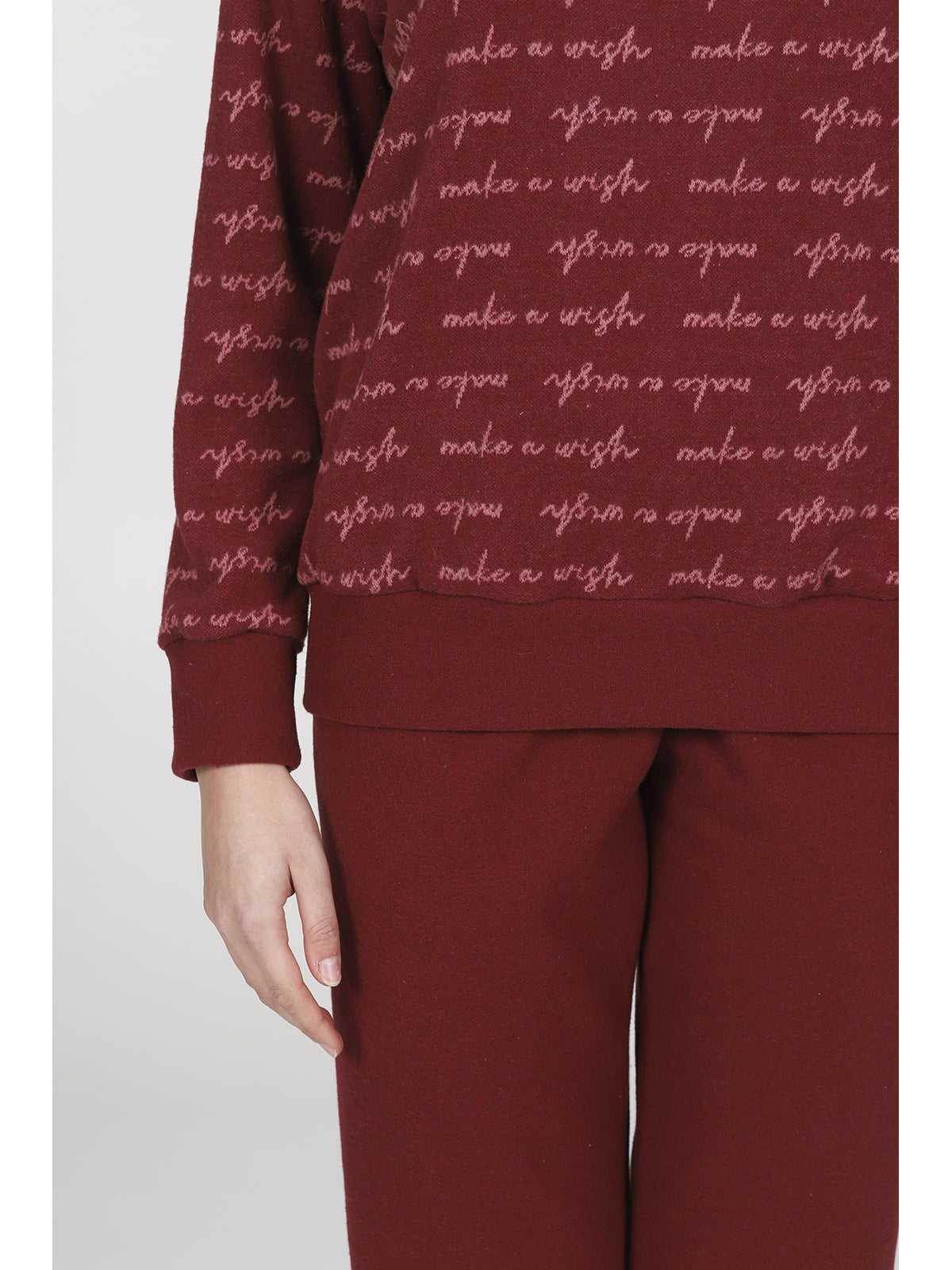 Caldo pigiama in jacquard di cotone