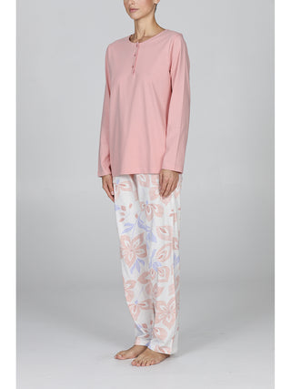 Pigiama lungo donna in puro cotone