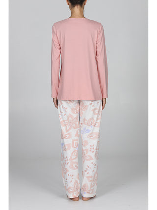 Pigiama lungo donna in puro cotone