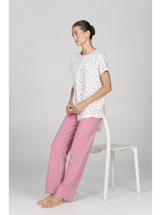 Pigiama cardigan donna in puro cotone