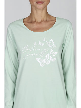 Pigiama donna in puro cotone con bordi