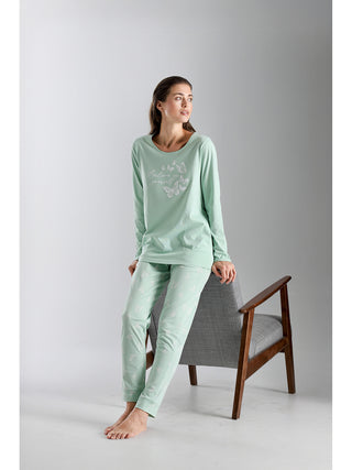 Pigiama donna in puro cotone con bordi