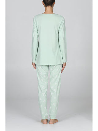 Pigiama donna in puro cotone con bordi