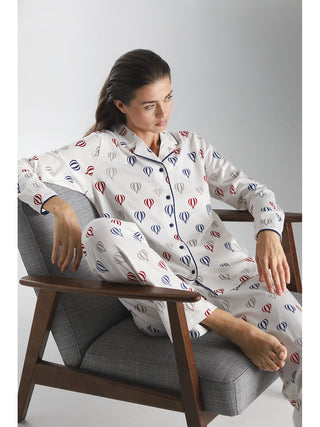 Pigiama donna apribile con colletto