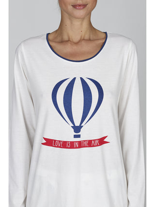 Pigiama lungo donna stampa mongolfiere