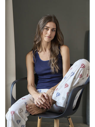 Pigiama lungo donna stampa mongolfiere