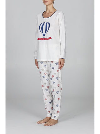 Pigiama lungo donna stampa mongolfiere