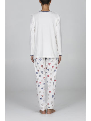 Pigiama lungo donna stampa mongolfiere