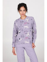 Pigiama con bordi in caldo jacquard di cotone