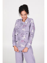 Pigiama con bordi in caldo jacquard di cotone
