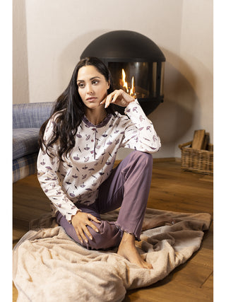 Pigiama serafino senza bordi in caldo cotone Ombrelli Alpina