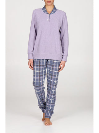 Pigiama serafino in caldo jacquard di cotone Scozzese Alpina