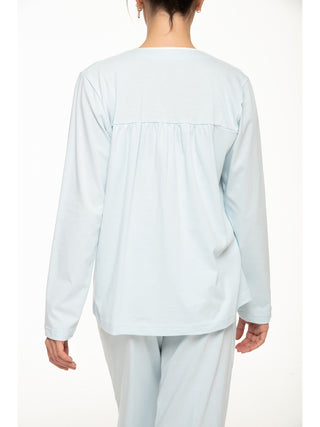 Pigiama lungo cardigan in morbido jersey 100% cotone Acqua Alpina