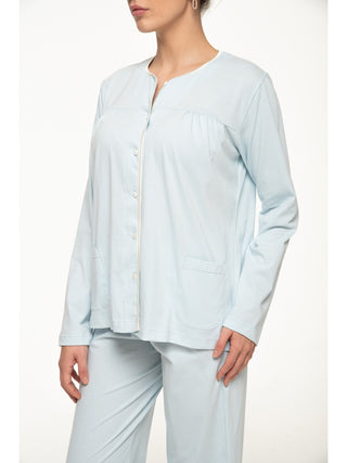 Pigiama lungo cardigan in morbido jersey 100% cotone Acqua Alpina