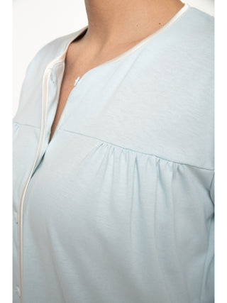 Pigiama lungo cardigan in morbido jersey 100% cotone Acqua Alpina