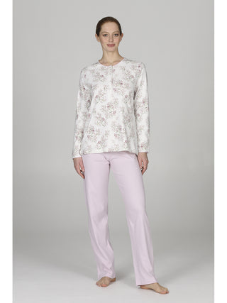Pigiama floreale  pantalone unito