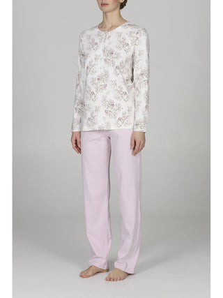 Pigiama floreale  pantalone unito