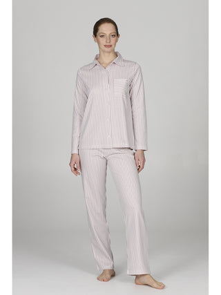 Pigiama cardigan rigato in caldo cotone