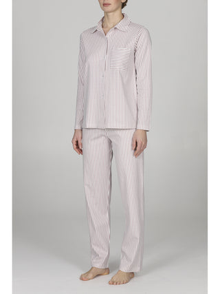 Pigiama cardigan rigato in caldo cotone