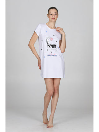 Maxi T-shirt Con Stampa In Puro Cotone