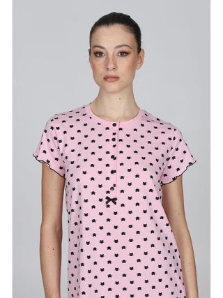 Camicia Da Notte Con Fiocco In Raso