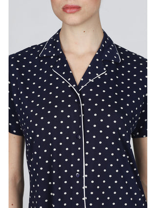 Elegante Camicia Da Notte Con Colletto