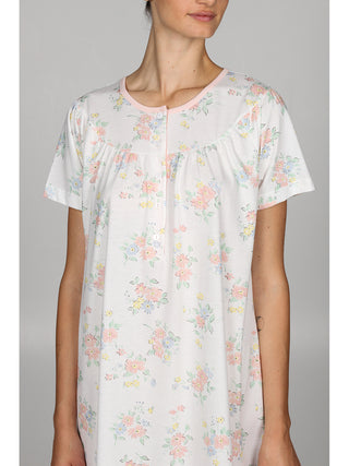 Camicia da notte mezza manica con arriccio Fiore Alpina