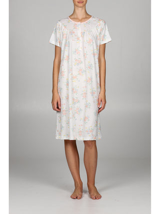 Camicia da notte mezza manica con arriccio Fiore Alpina