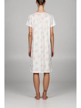 Camicia da notte mezza manica con arriccio Fiore Alpina