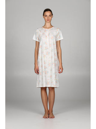 Camicia da notte mezza manica con arriccio Fiore Alpina