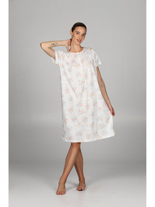 Camicia da notte mezza manica con arriccio Fiore Alpina