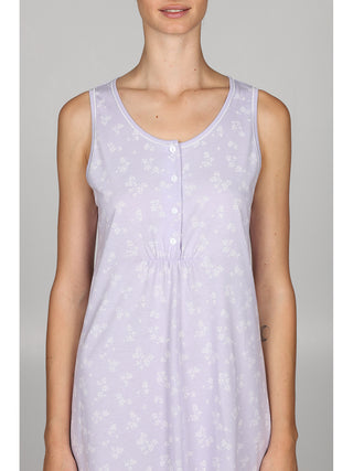 Fresca camicia da notte spalla larga in puro cotone Lilla Alpina