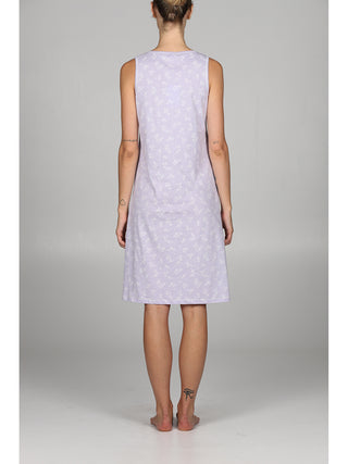 Fresca camicia da notte spalla larga in puro cotone Lilla Alpina