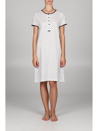 Elegante camicia da notte mezza manica serafino Pois Alpina