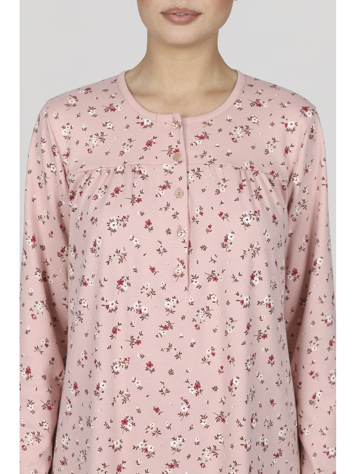 Comoda e calda camicia da notte a fiori