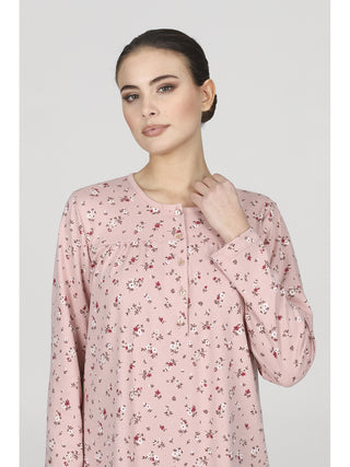 Comoda e calda camicia da notte a fiori
