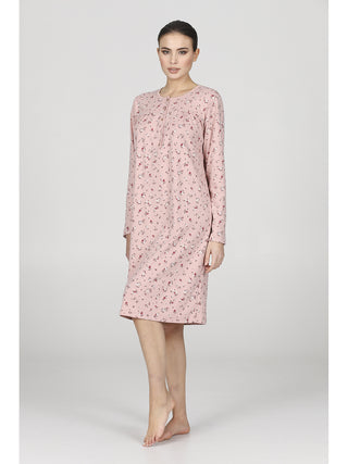 Comoda e calda camicia da notte a fiori