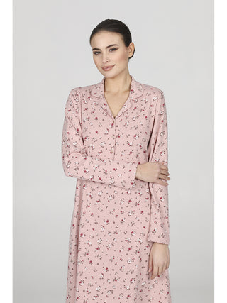 Comoda e calda camicia da notte a fiori