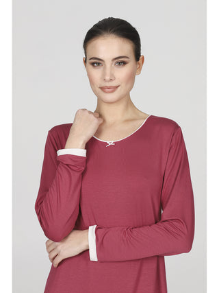 Morbida camicia da notte in tinta unita