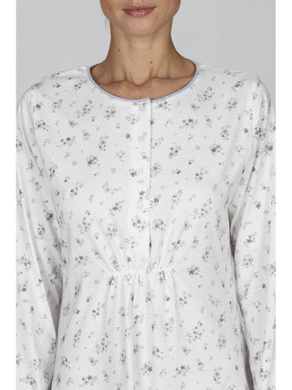 Camicia da notte manica lunga in puro cotone